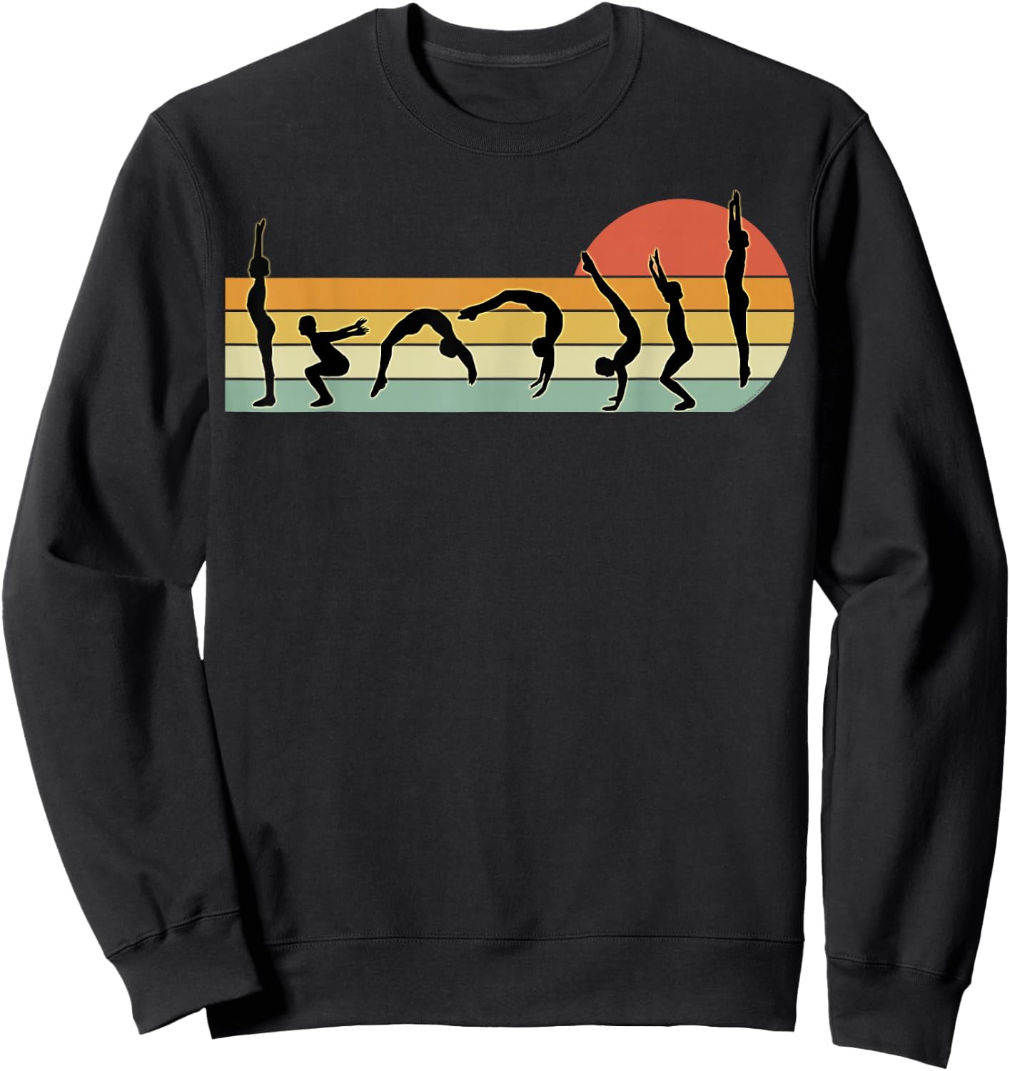 Cool Gymnasts Retro Sunset Girls Gymnastics Sweatshirt - Sweatshirt | Black