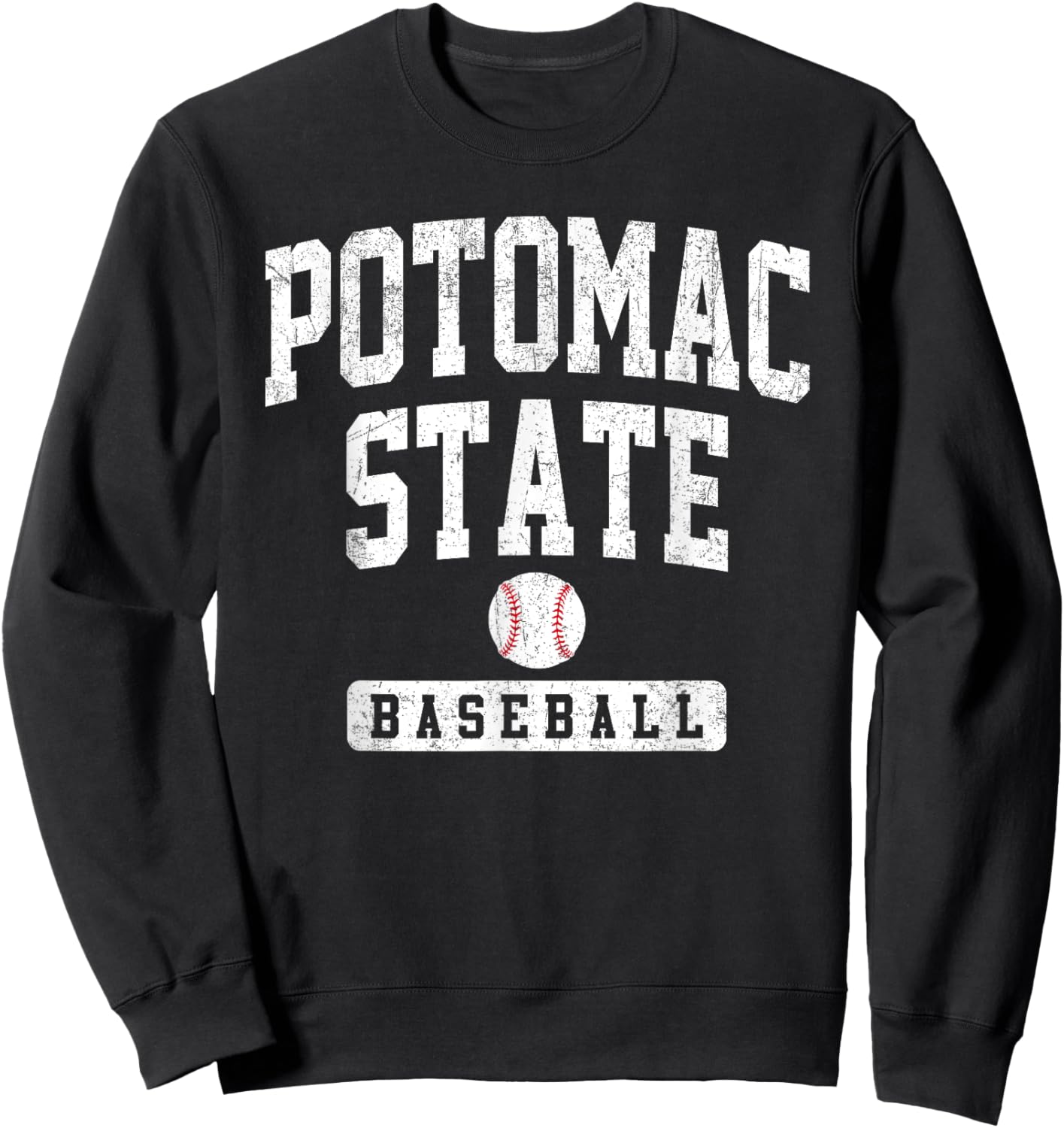 Potomac State College Baseball Arch Vintage Design Men Women Sweatshirt - Sweatshirt | Black
