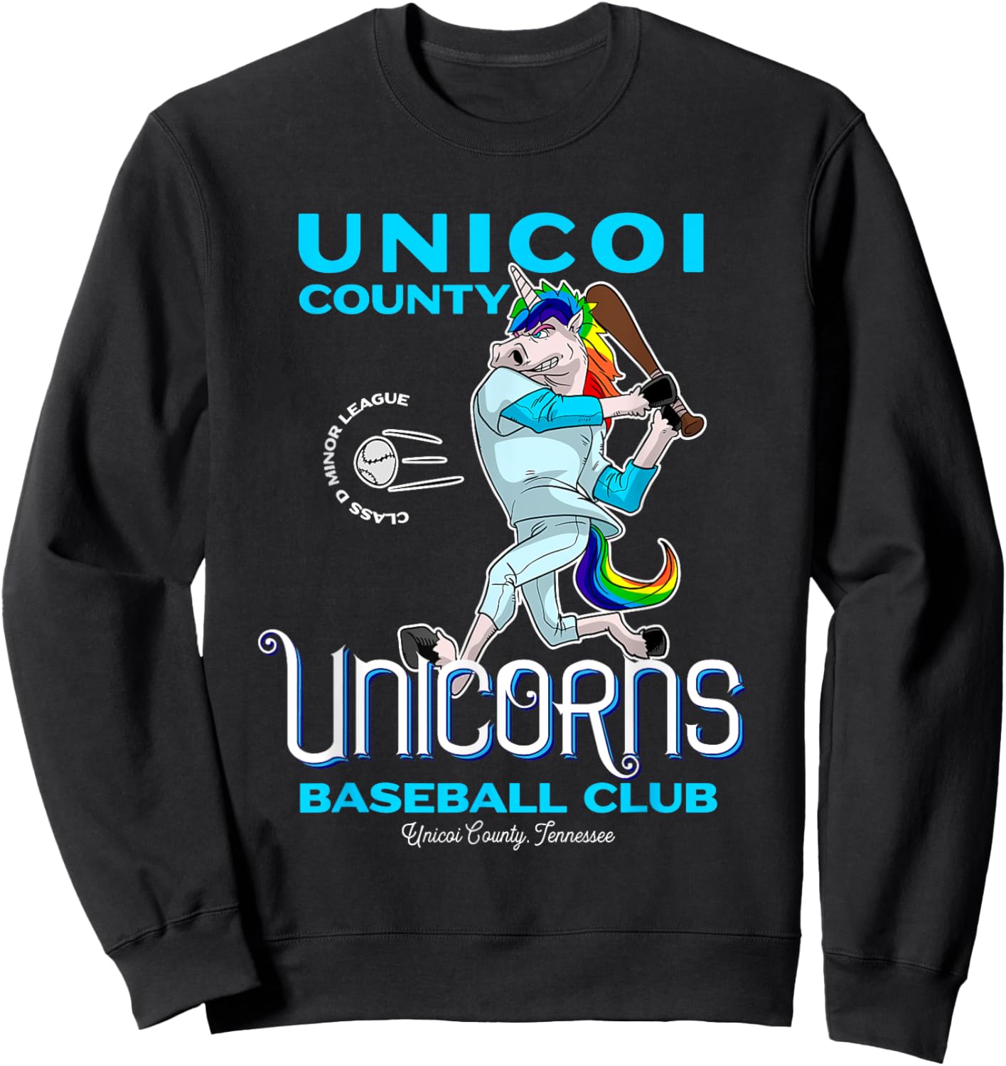 Unicoi County Unicorns Minor League Baseball Team Sweatshirt - Sweatshirt | Black
