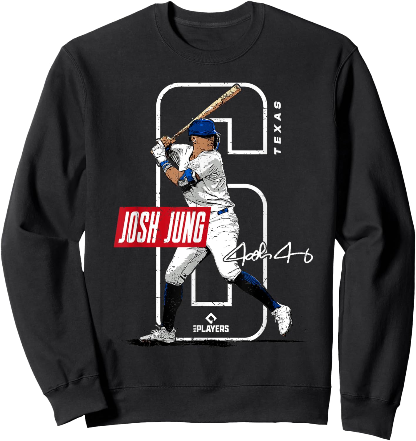 Josh Jung | Texas Baseball Players | MLBJOJ3002 Sweatshirt - Sweatshirt | Black