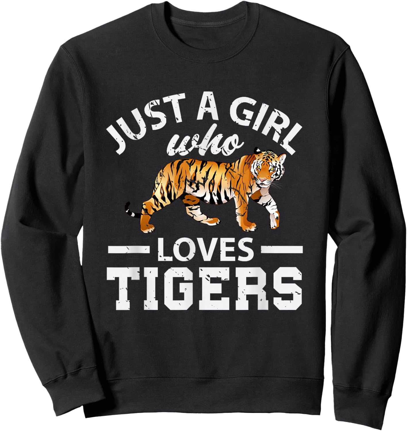 Just A Girl Who Loves Tiger Small Sweatshirt - Sweatshirt | Black