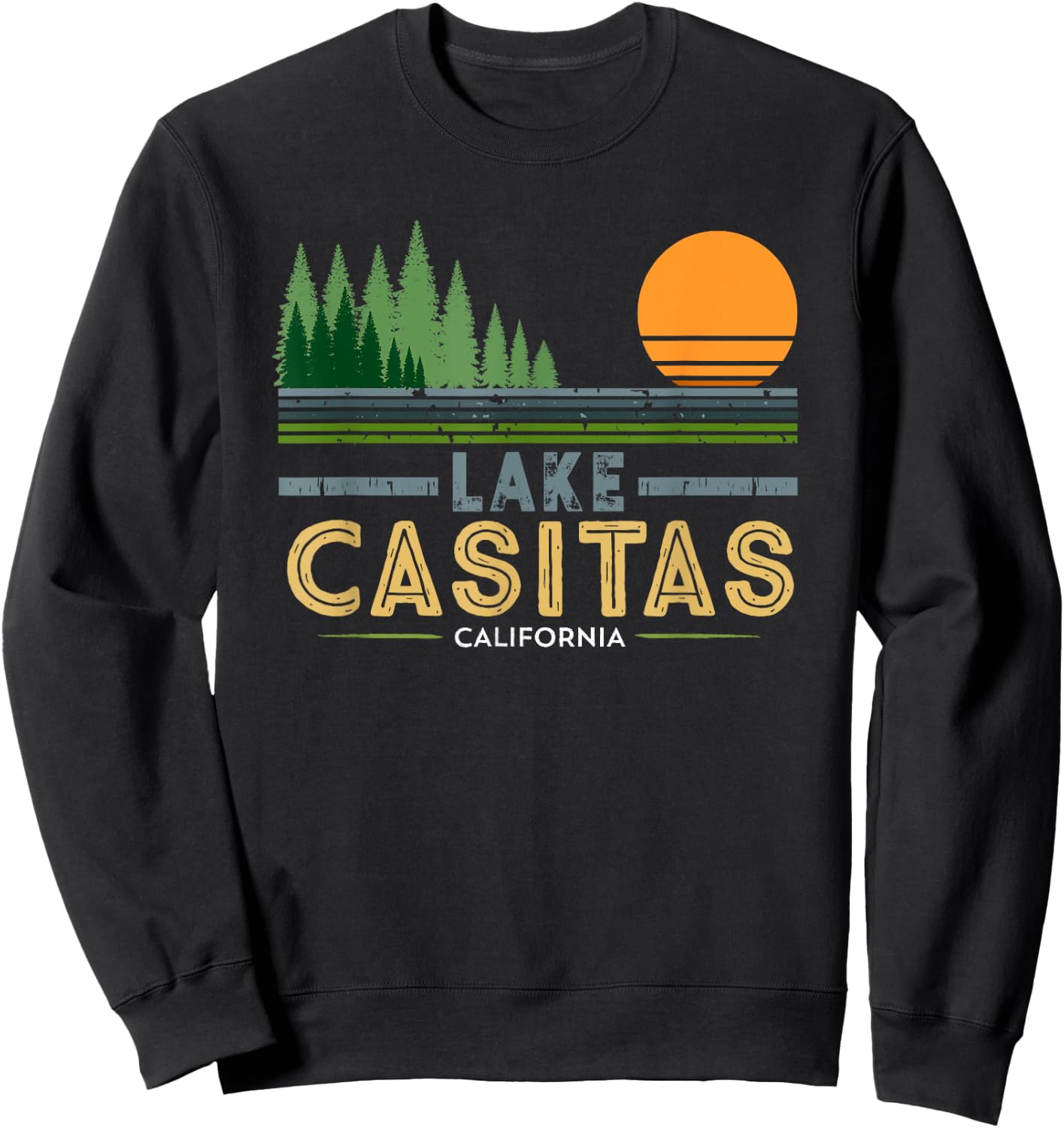 Vintage Lake Casitas California Sweatshirt - Sweatshirt | Black