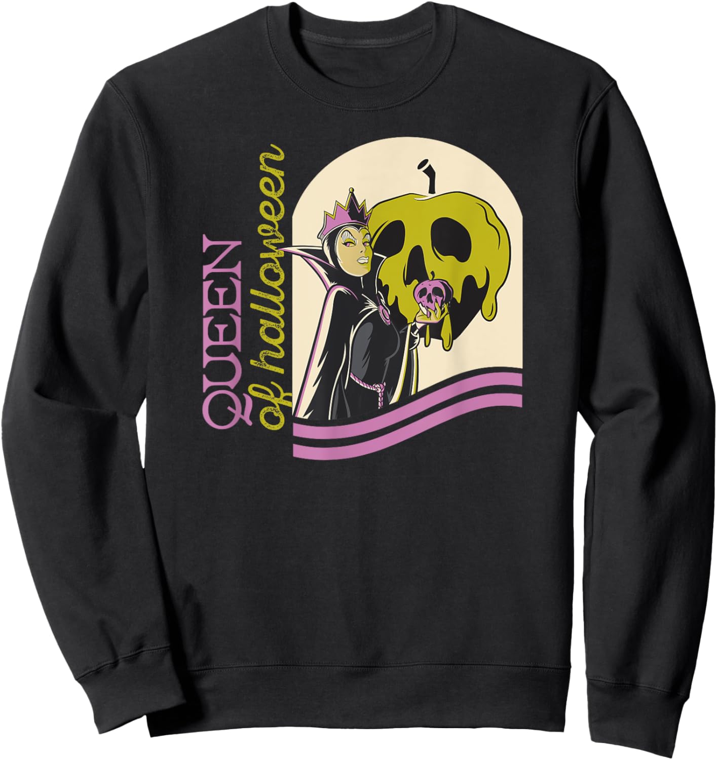 Amazon Essentials Men's Villains Evil Queen of Halloween , Black Halloween Print, Small Sweatshirt - Sweatshirt | Black