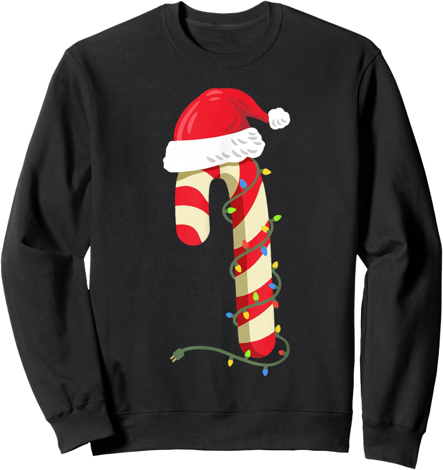 Christmas Candy Cane Funny Santa Xmas Girls Boys Kids Sweatshirt - Sweatshirt | Black