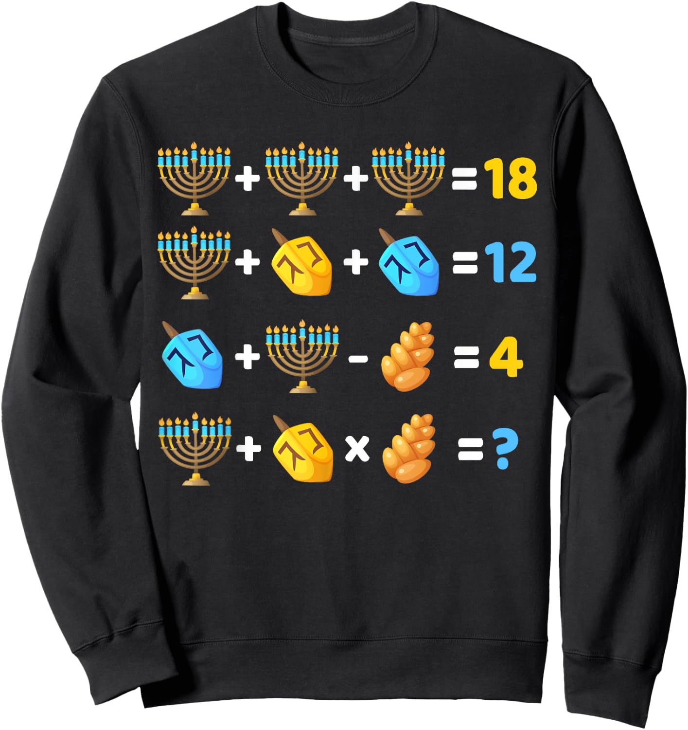 Hanukkah Order of Operations Quiz Math Teacher Sweatshirt - Sweatshirt | Black