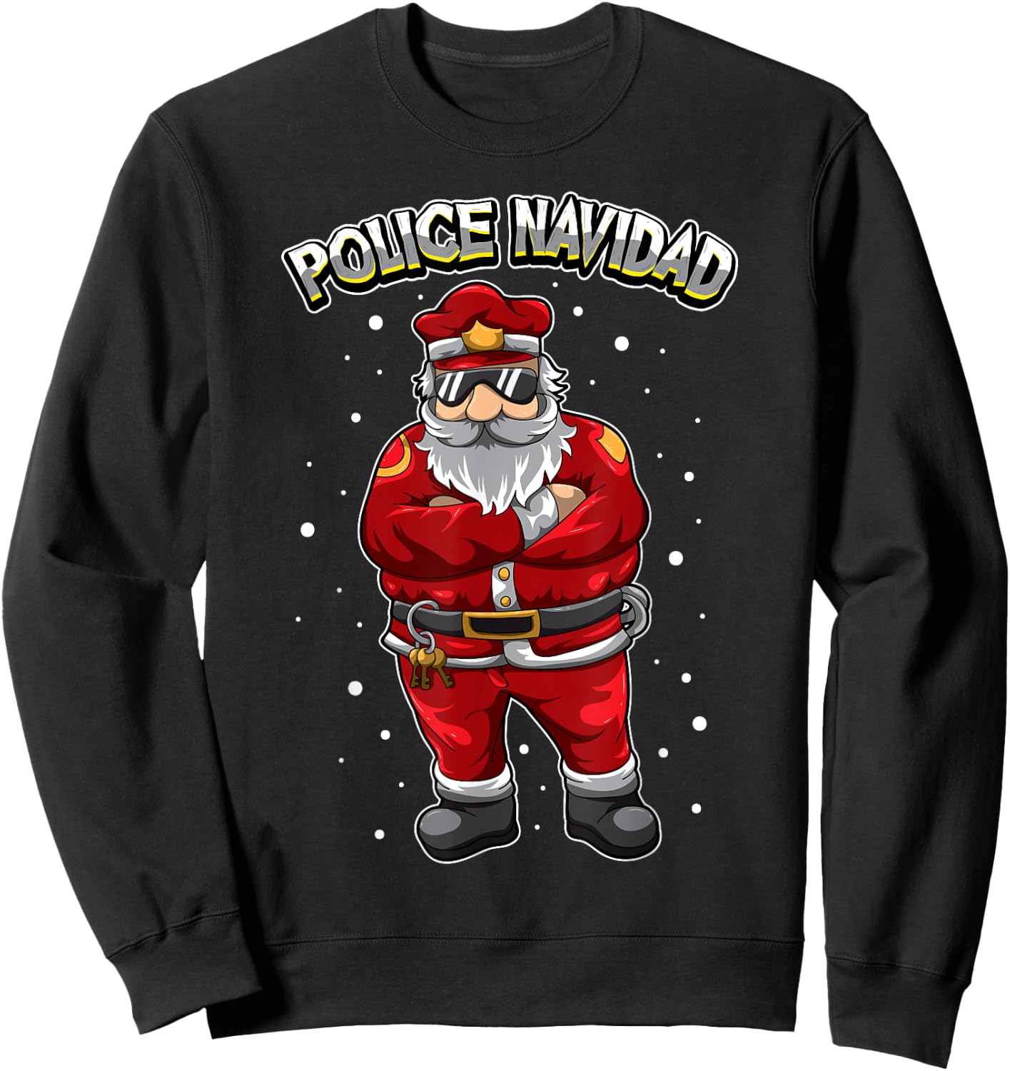 Police Navidad - Felize Navidad - Merry Xmas Officer Sweatshirt - Sweatshirt | Black