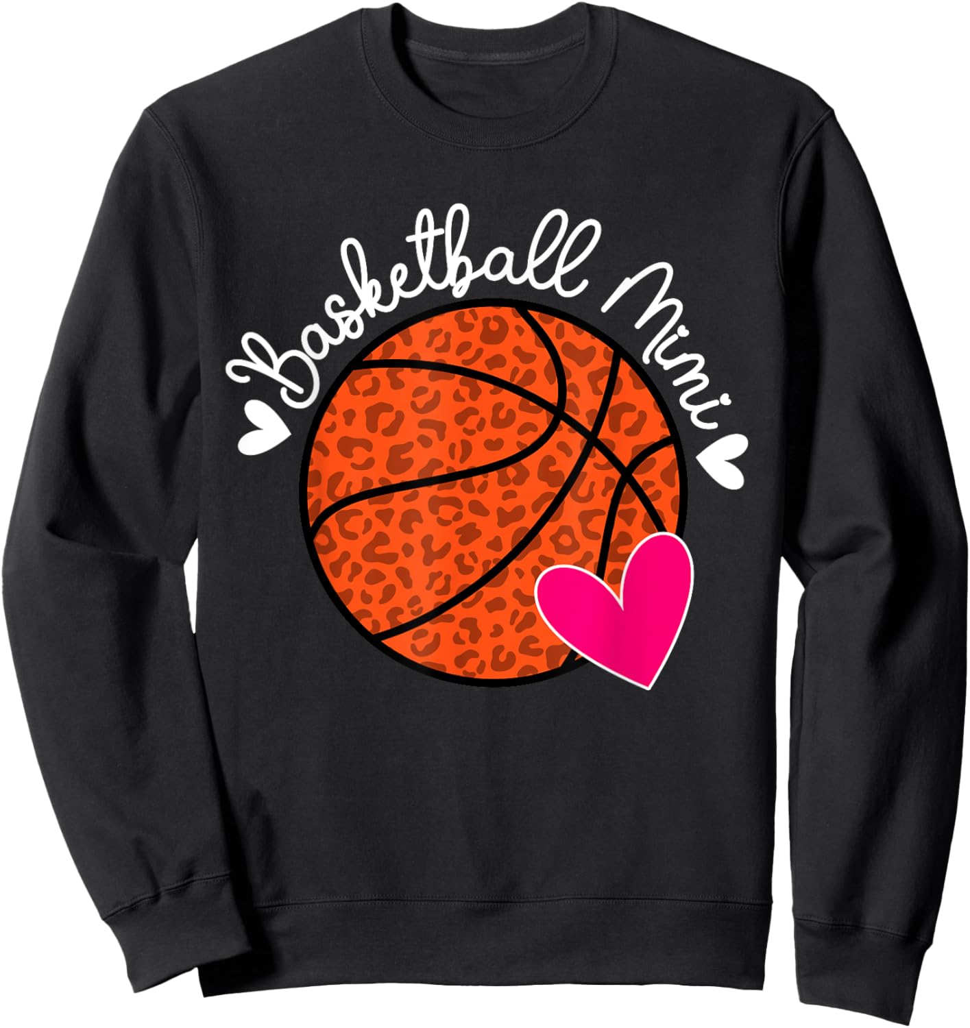 Basketball Mimi Heart Grandma Mimi Of A Basketball Player Sweatshirt - Sweatshirt | Black