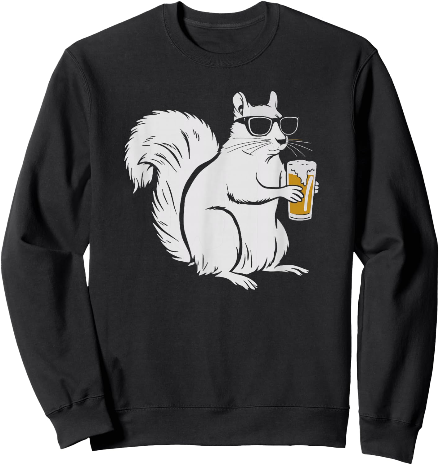 Cool Sunglasses Squirrel Beer Drinking Squirrel Sweatshirt - Sweatshirt | Black