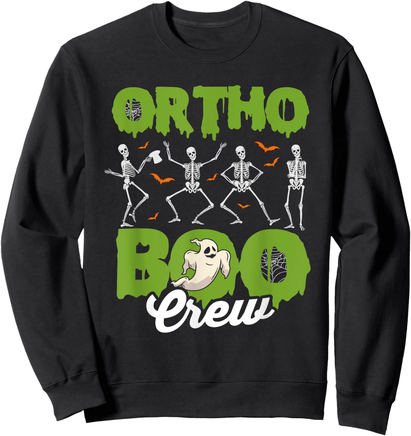 Ortho Squad Spooky Ortho Orthopedic Halloween Boo Crew Sweatshirt - Sweatshirt | Black