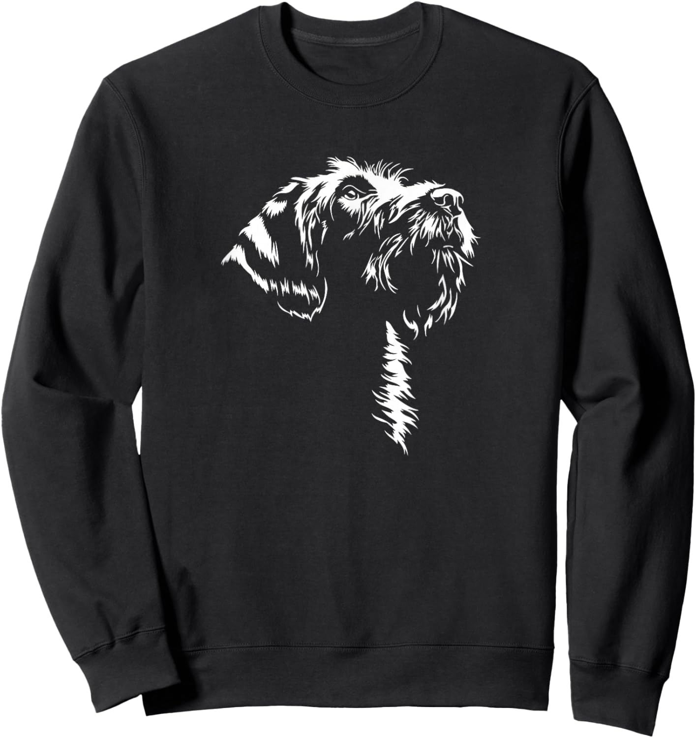 Korthals Griffon Portrait Silhouette Hunting Dog Griffon Dog Sweatshirt - Sweatshirt | Black