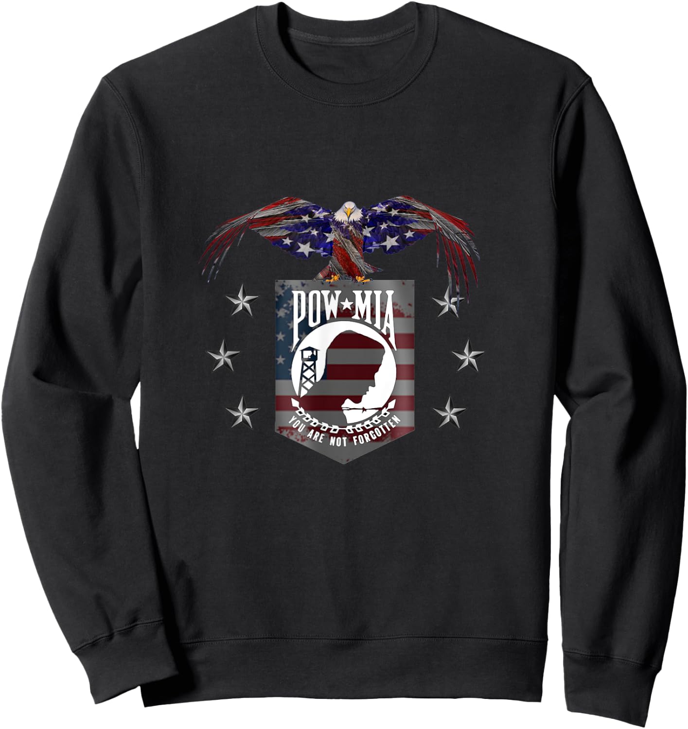 You are Not Forgotten Pow Mia Sweatshirt - Sweatshirt | Black
