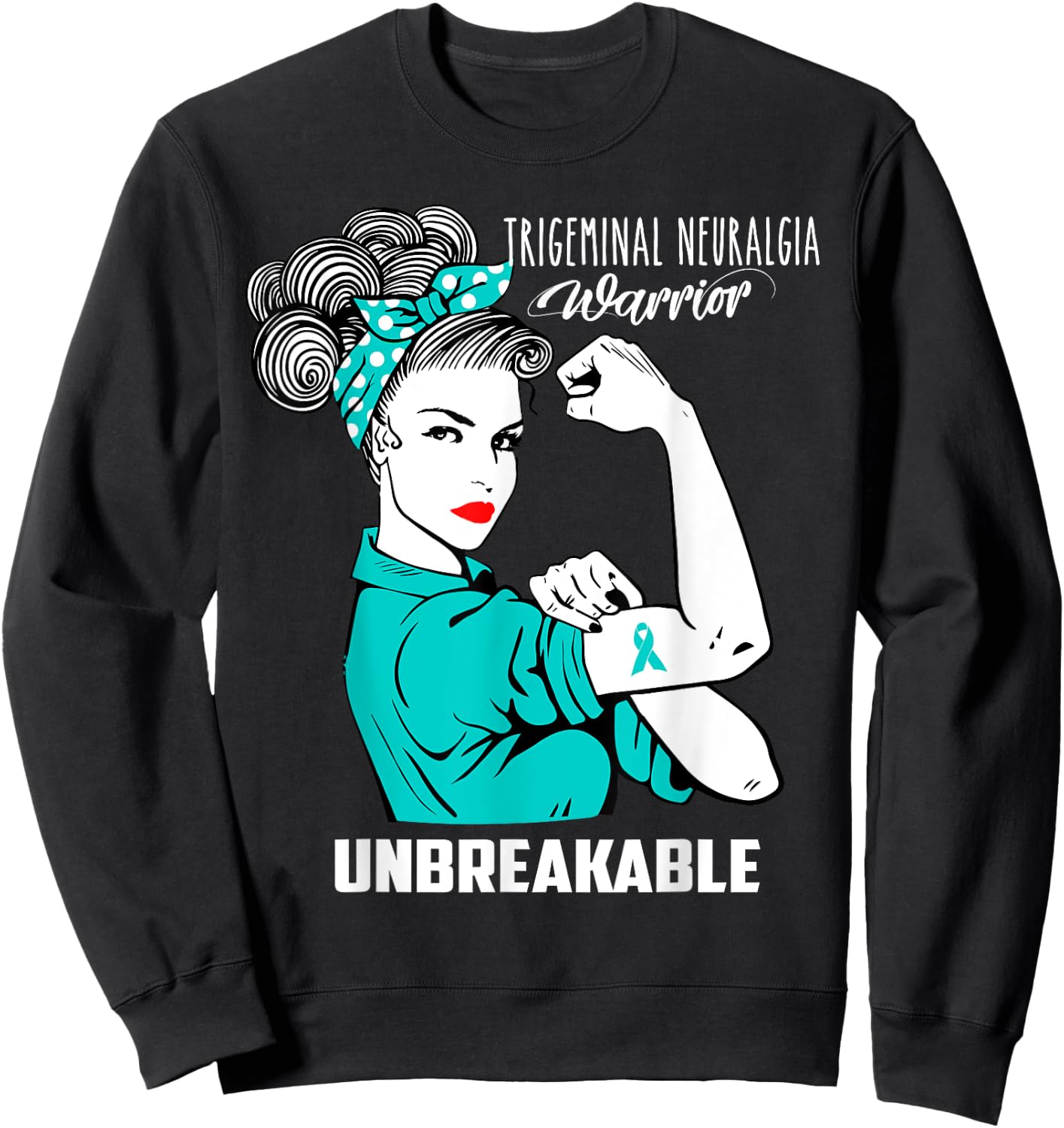 Trigeminal Neuralgia Warrior Unbreakable Awareness Gift Sweatshirt - Sweatshirt | Black