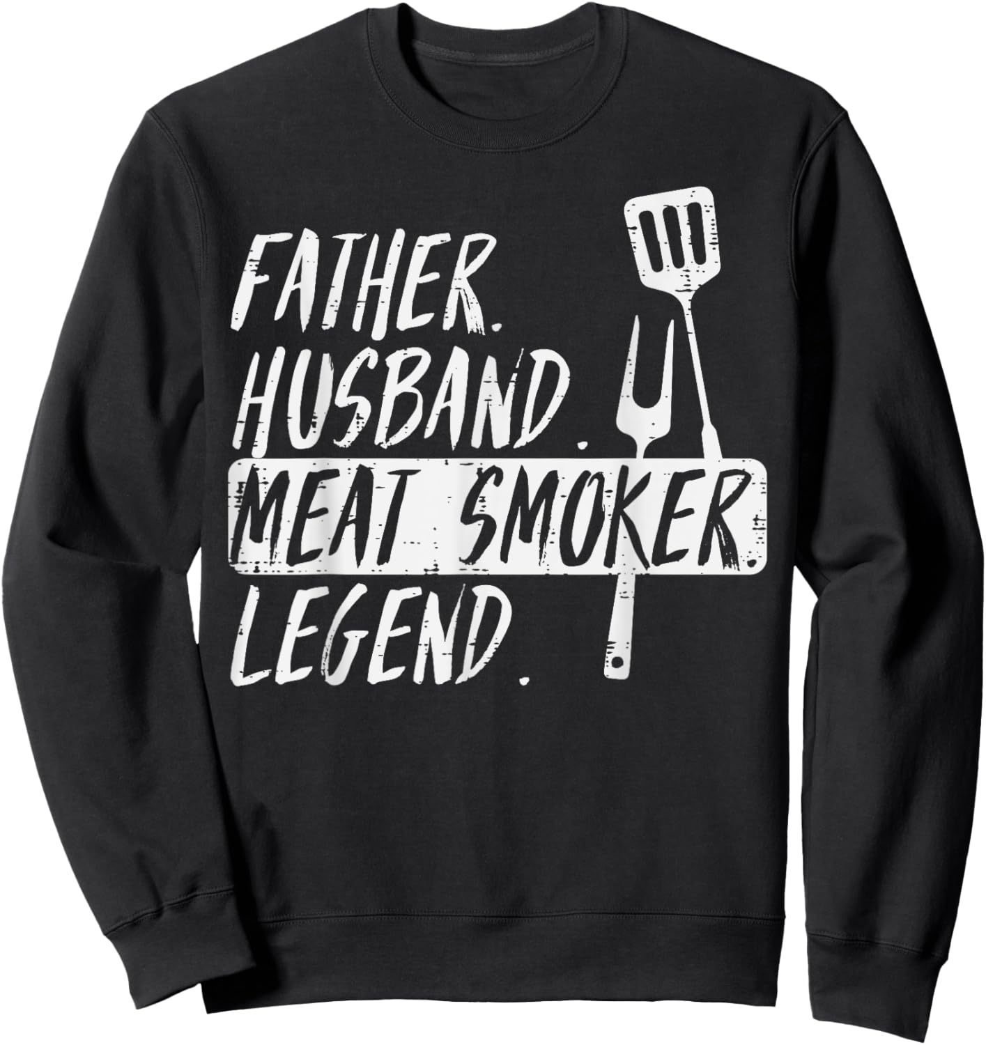Father Husband Meat Grill Legend Bbq Barbecue Grill Men Sweatshirt - Sweatshirt | Black