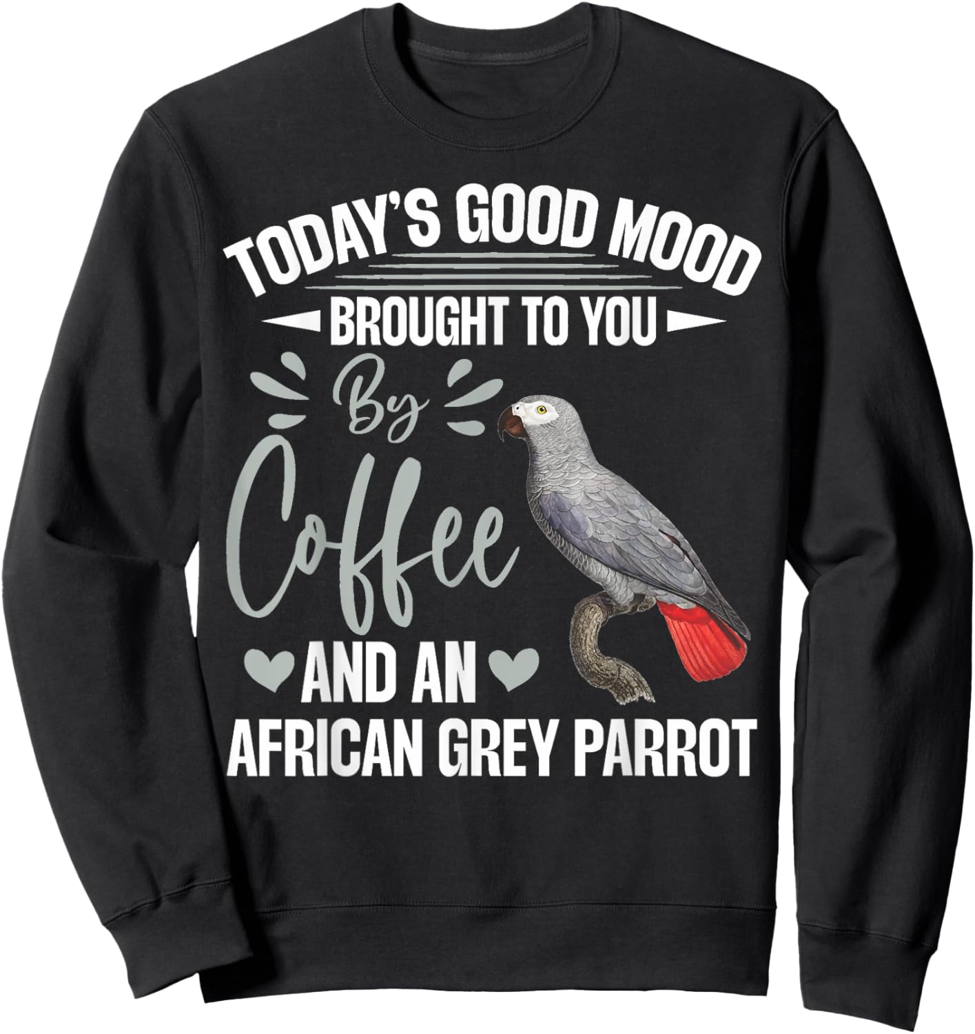 Parrot African Grey Clothing Black African Grey Parrot Themed Men's Sweatshirt - Sweatshirt | Black