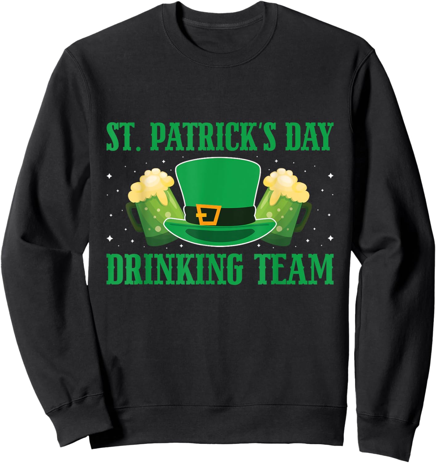 Irish Beer Ireland Flag St. Patricks Day Men Women Leprechau Sweatshirt - Sweatshirt | Black