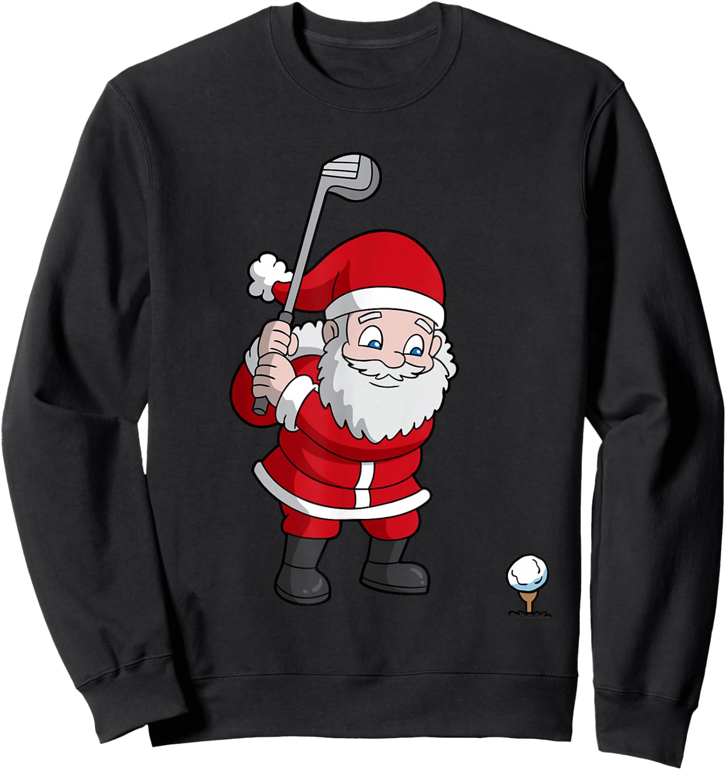 Santa Claus Golf Christmas Golfer Golfing Sweatshirt - Sweatshirt | Black
