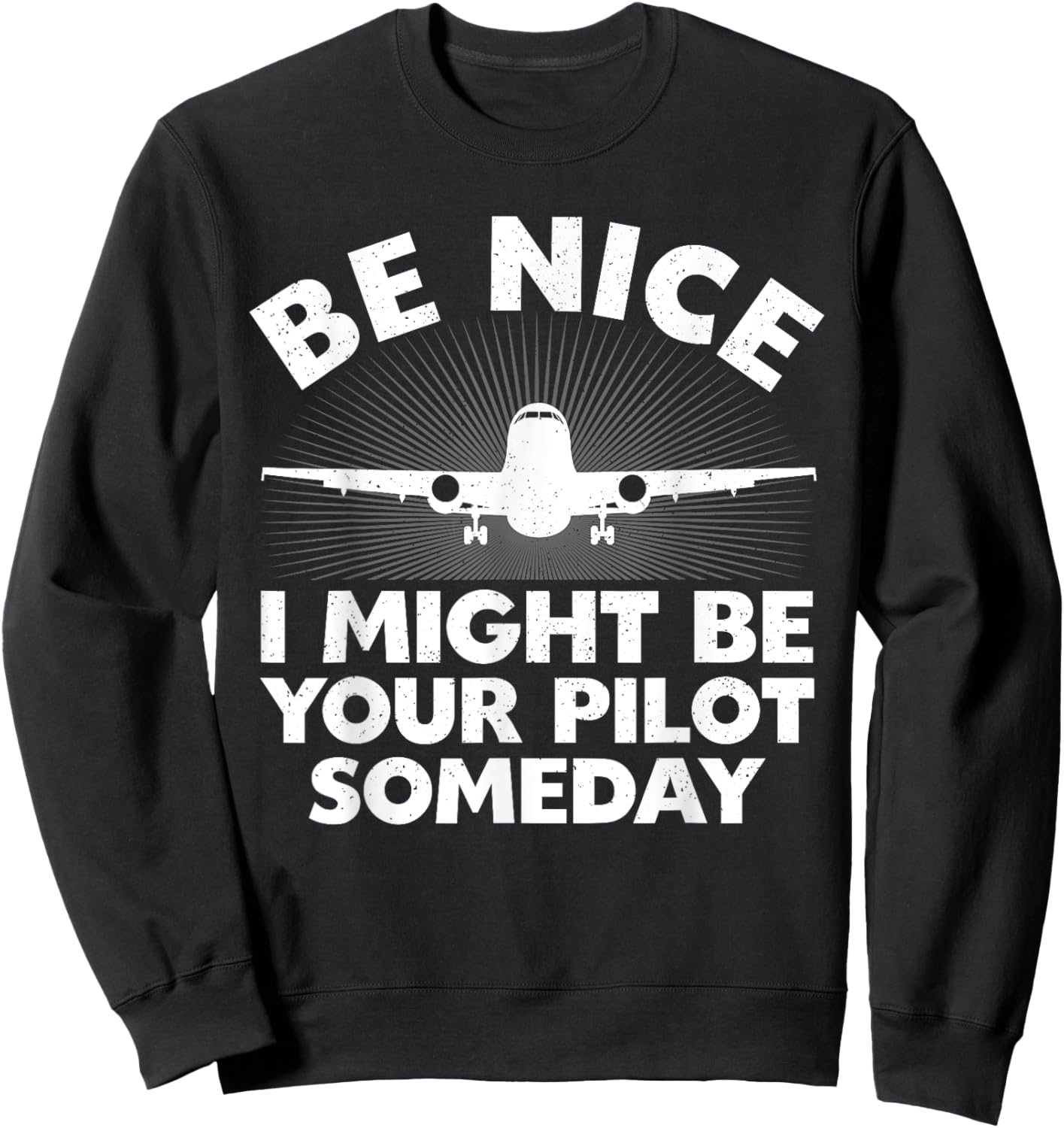 Funny Airline Pilot Art Women Aviation Future Pilot Sweatshirt - Sweatshirt | Black