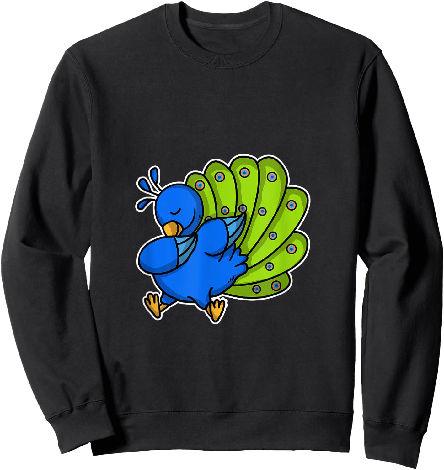 Funny Dabbing Peacock Gift Colourful Bird Dab Dance Sweatshirt - Sweatshirt | Black