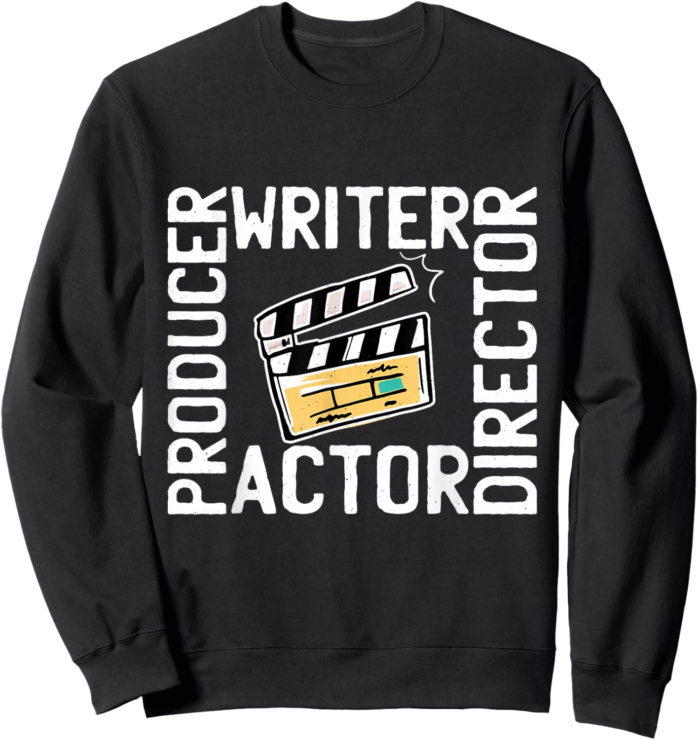 Funny Film Editor Designs For Film Making Lover -Adults Black Short Sleeve Classic Fit Retro Movie-Themed Sweatshirt - Sweatshirt | Black