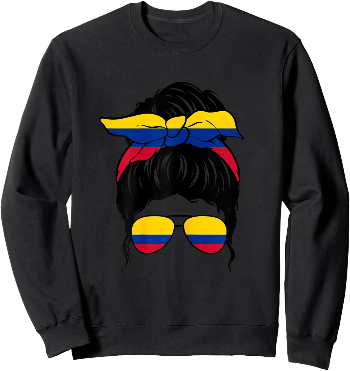 Colombian Girl Colombian Flag Colombian Proud Colombian Woman Sweatshirt - Sweatshirt | Black