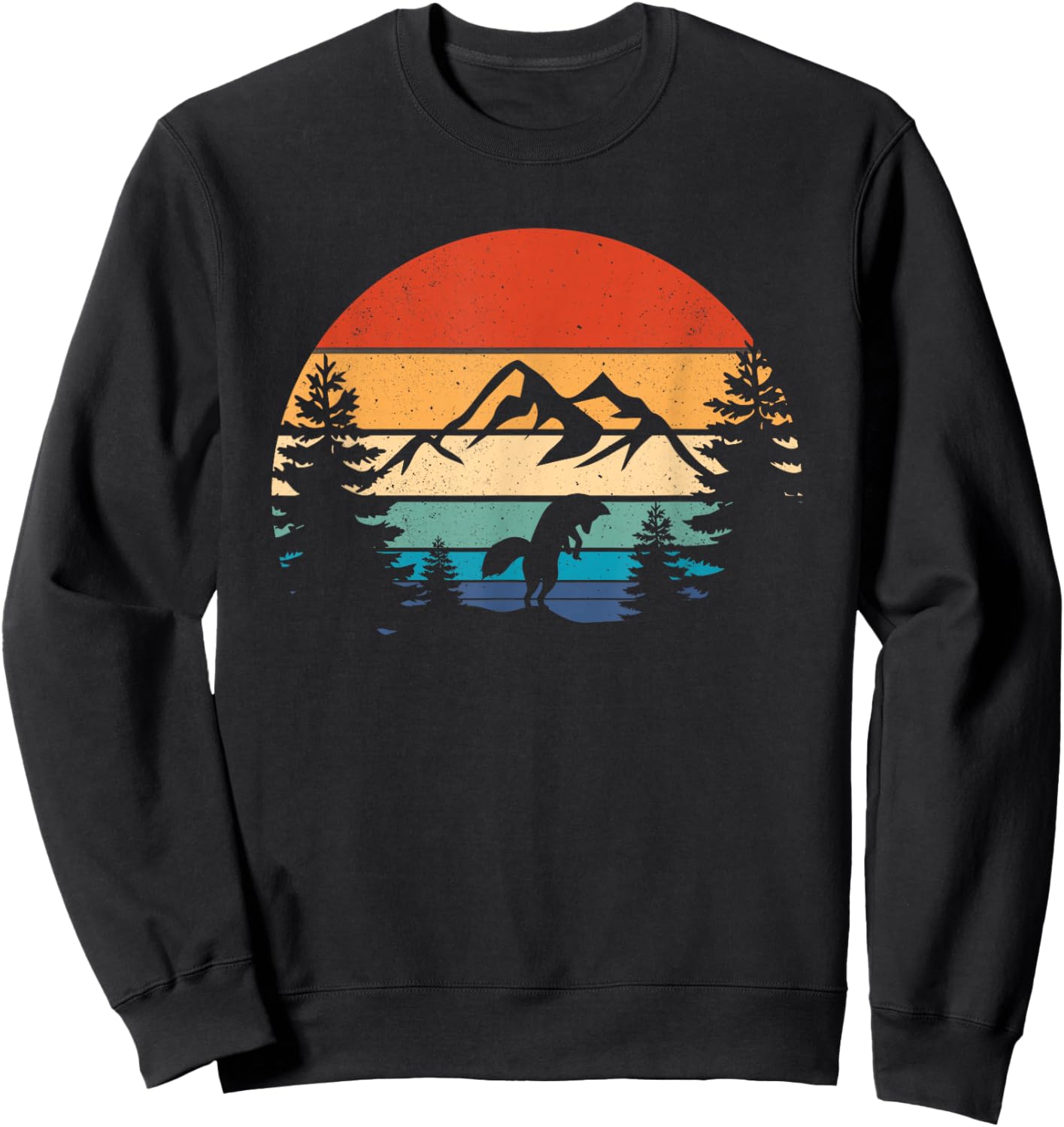 Fox Lover Wildlife Animal Vintage Fox Retro Foxes Sweatshirt - Sweatshirt | Black