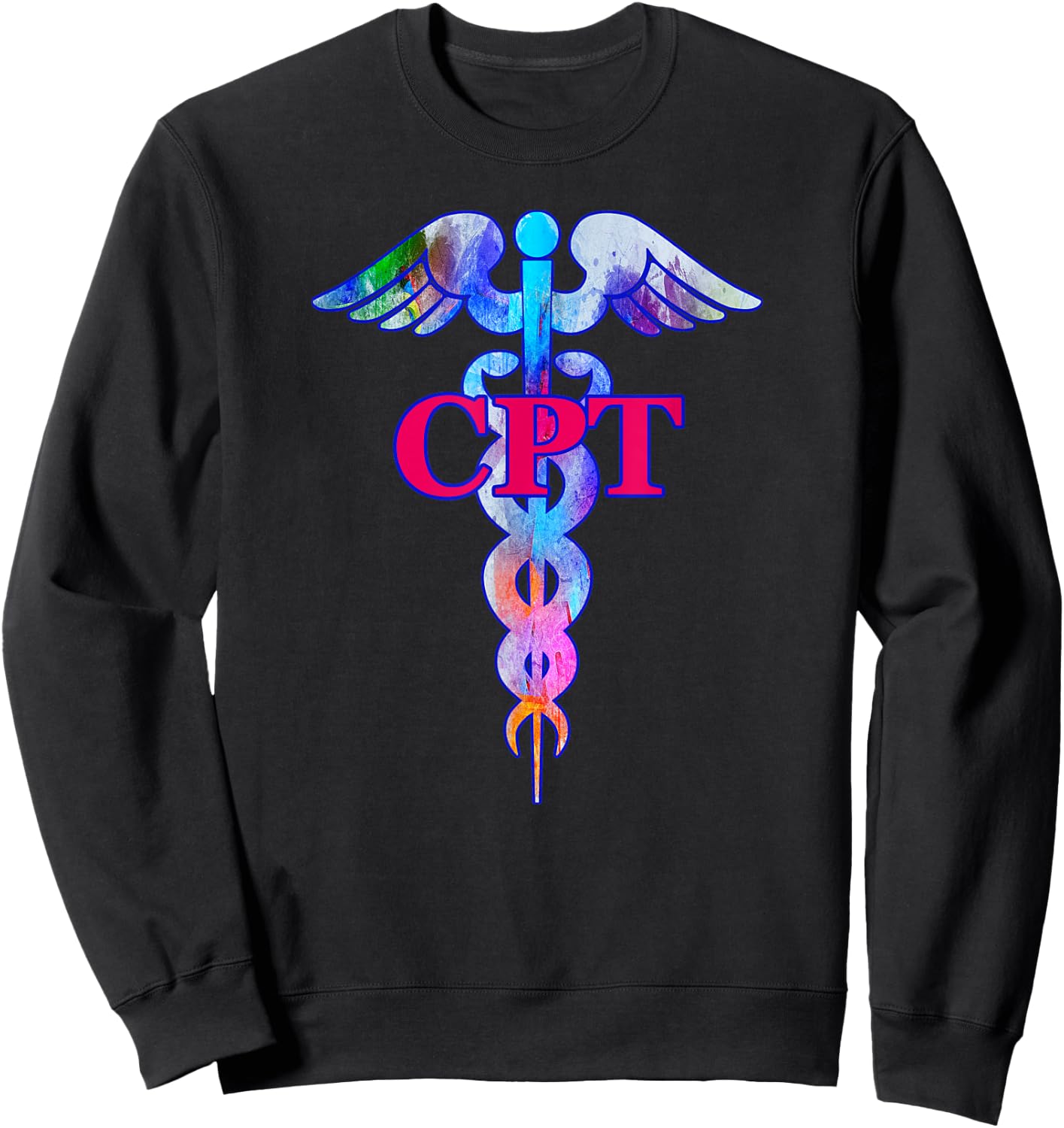 Certified Phlebotomy Technician CPT Caduceus Medical Symbol Sweatshirt - Sweatshirt | Black