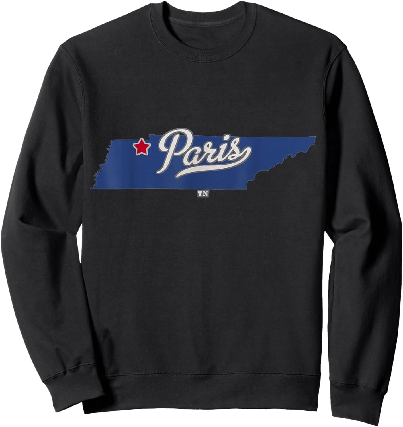 Paris Tennessee TN Map Sweatshirt - Sweatshirt | Black