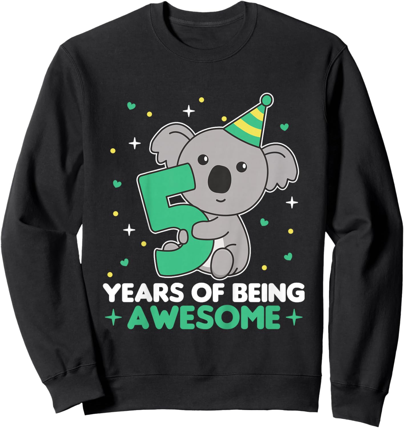 5th Birthday Koala For Kids Five Years Old Sweatshirt - Sweatshirt | Black