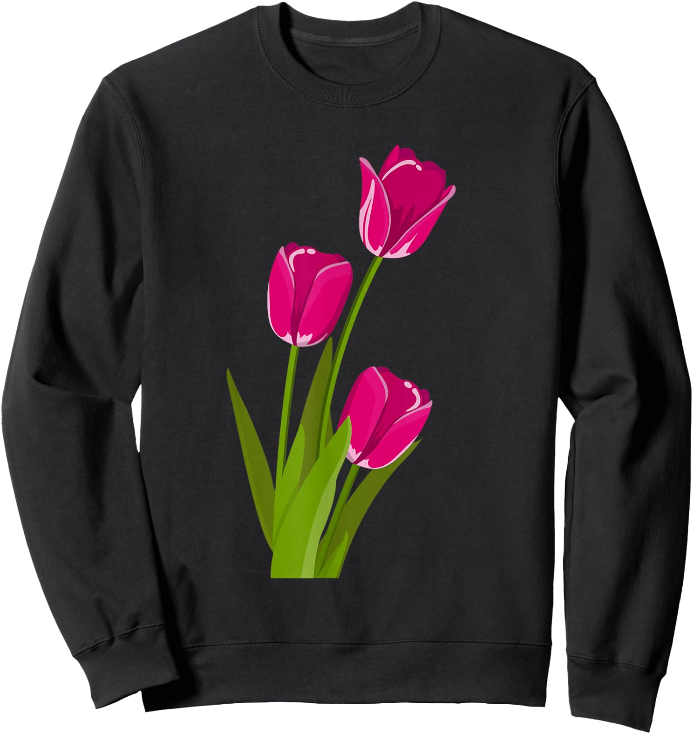 Pink Tulips lover Sweatshirt - Sweatshirt | Black