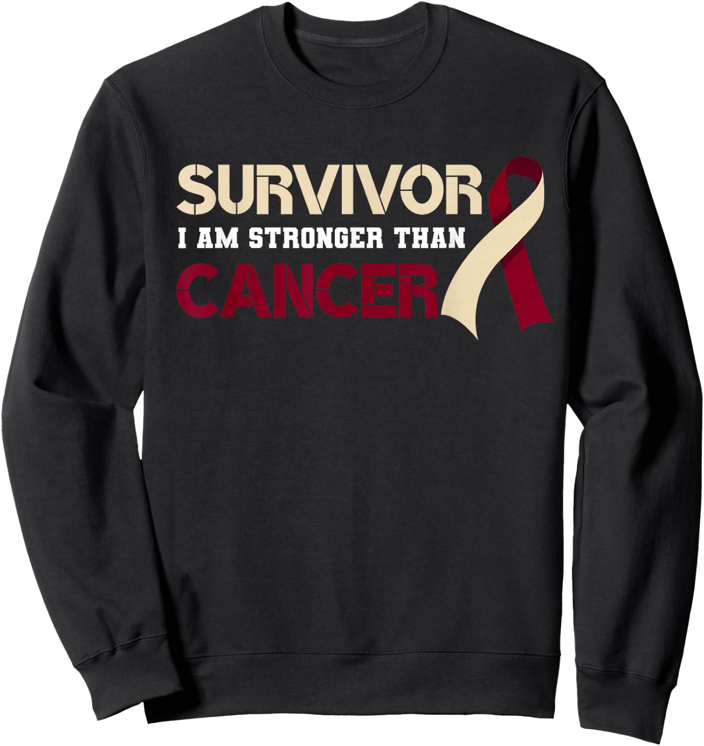 Survivor I'm Stronger Than Oral Head & Neck Cancer Survivor Sweatshirt - Sweatshirt | Black