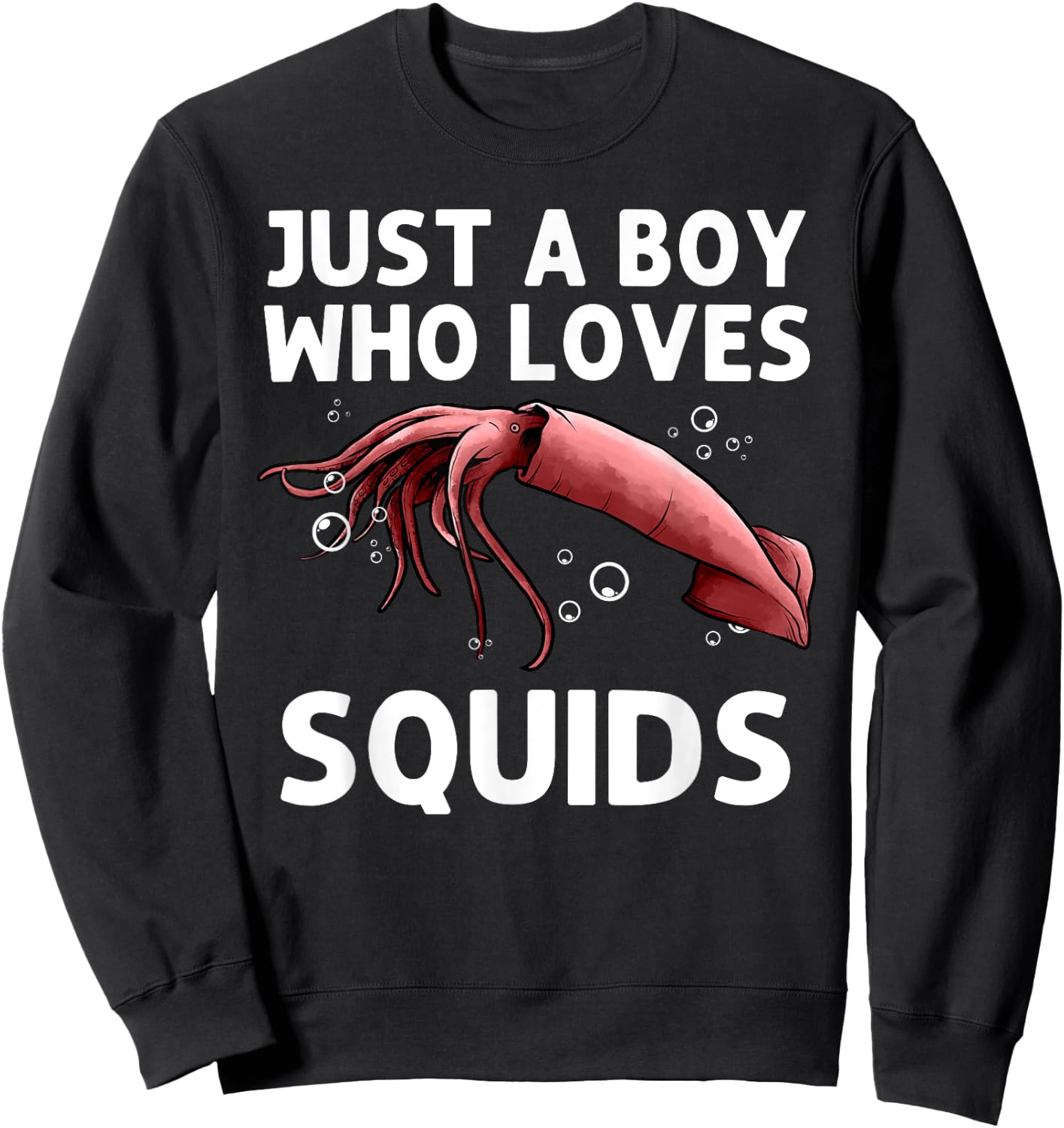 Squid Gift Boys Men Giant Squid Seafood Calamari Lovers Sweatshirt - Sweatshirt | Black