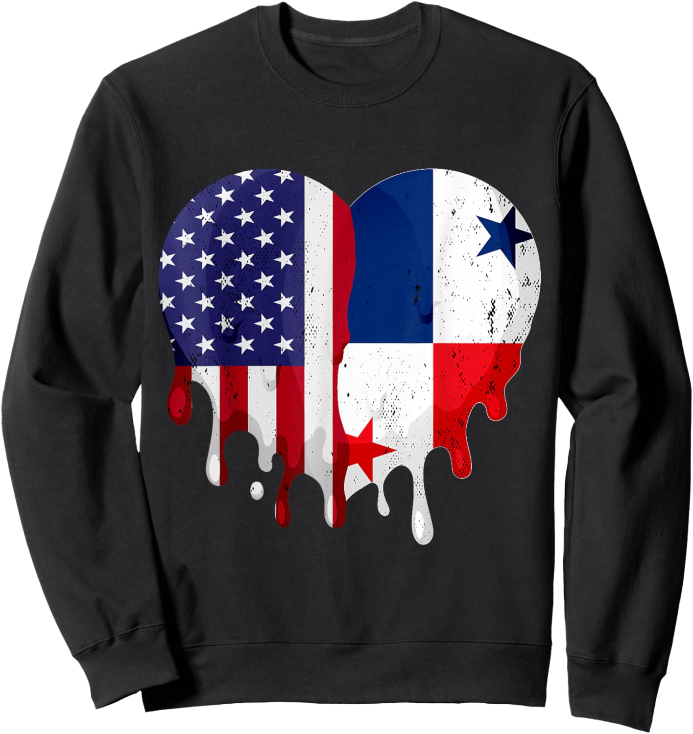 American Panamanian Hispanic Heritage Month Panama Heart Sweatshirt - Sweatshirt | Black