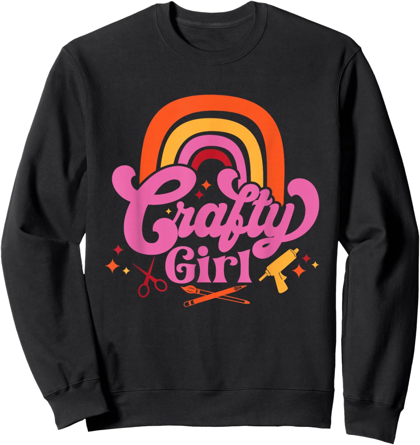 Crafty Girl Saying / Love Crafting / Crafter Art Crafty Sweatshirt - Sweatshirt | Black