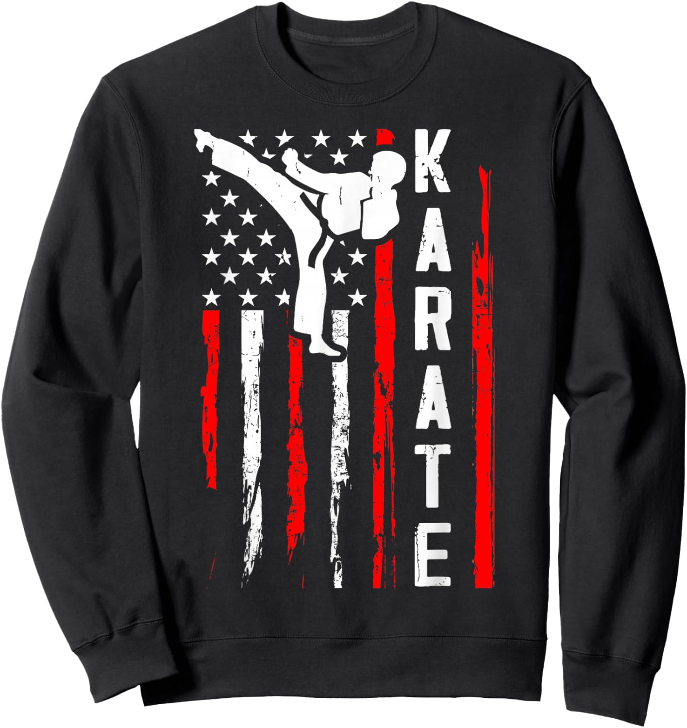 Karate USA American Flag Sweatshirt - Sweatshirt | Black