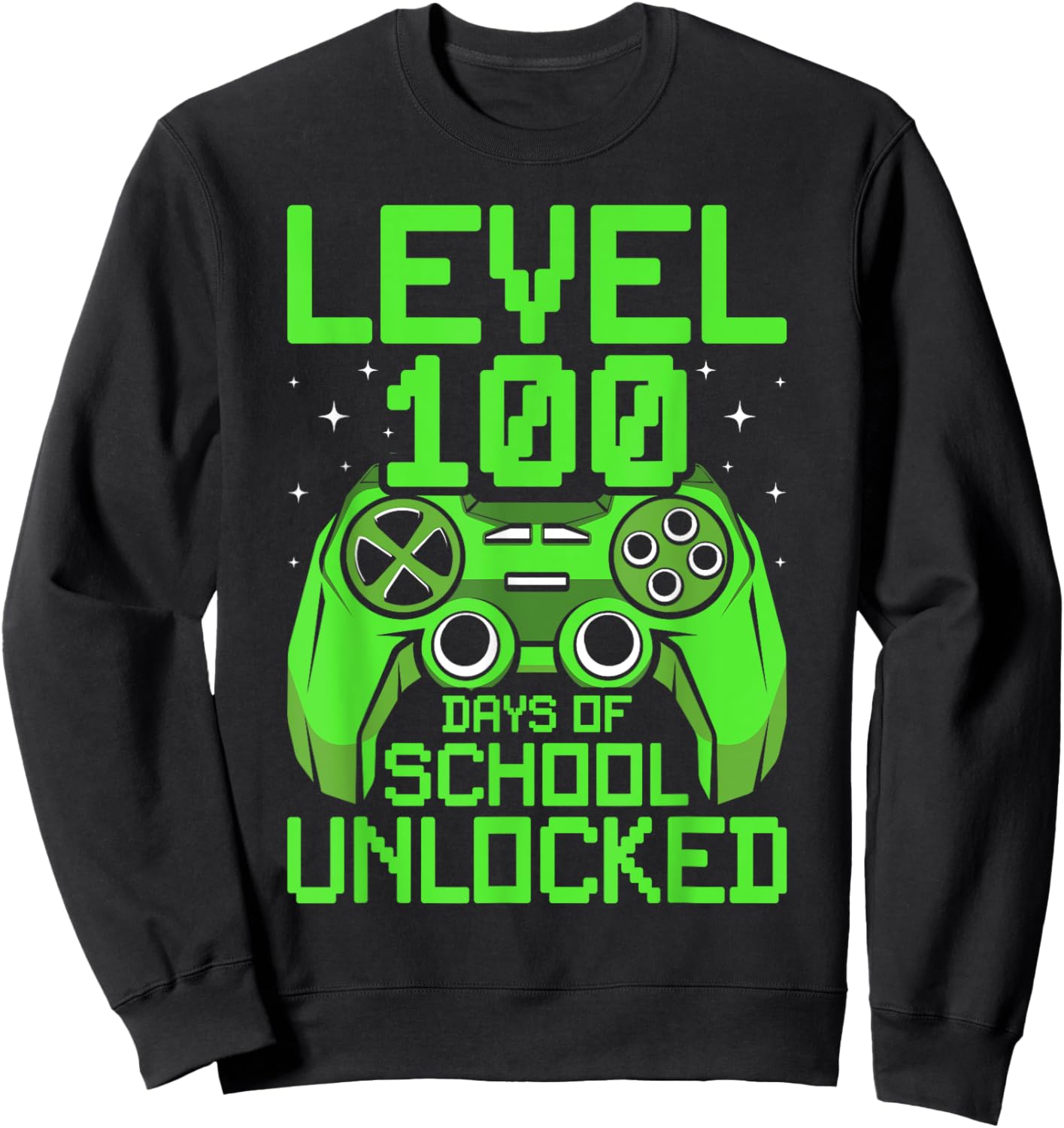 100th Day of School Boys Level 100 Days of School Unlocked Sweatshirt - Sweatshirt | Black
