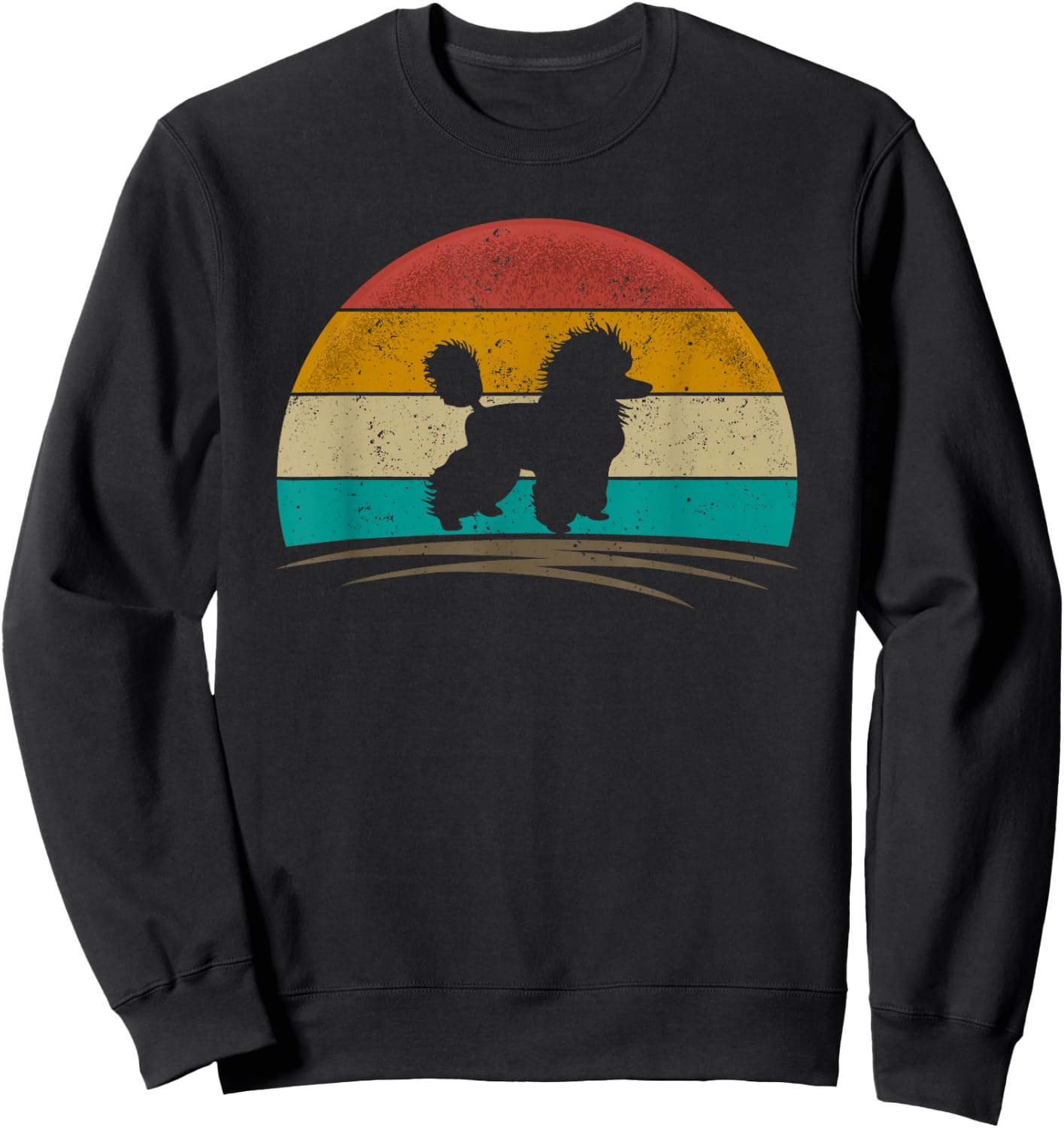 Retro Poodle Shirt Vintage Dog Poodle Lover Poodle Mom Dad Sweatshirt - Sweatshirt | Black
