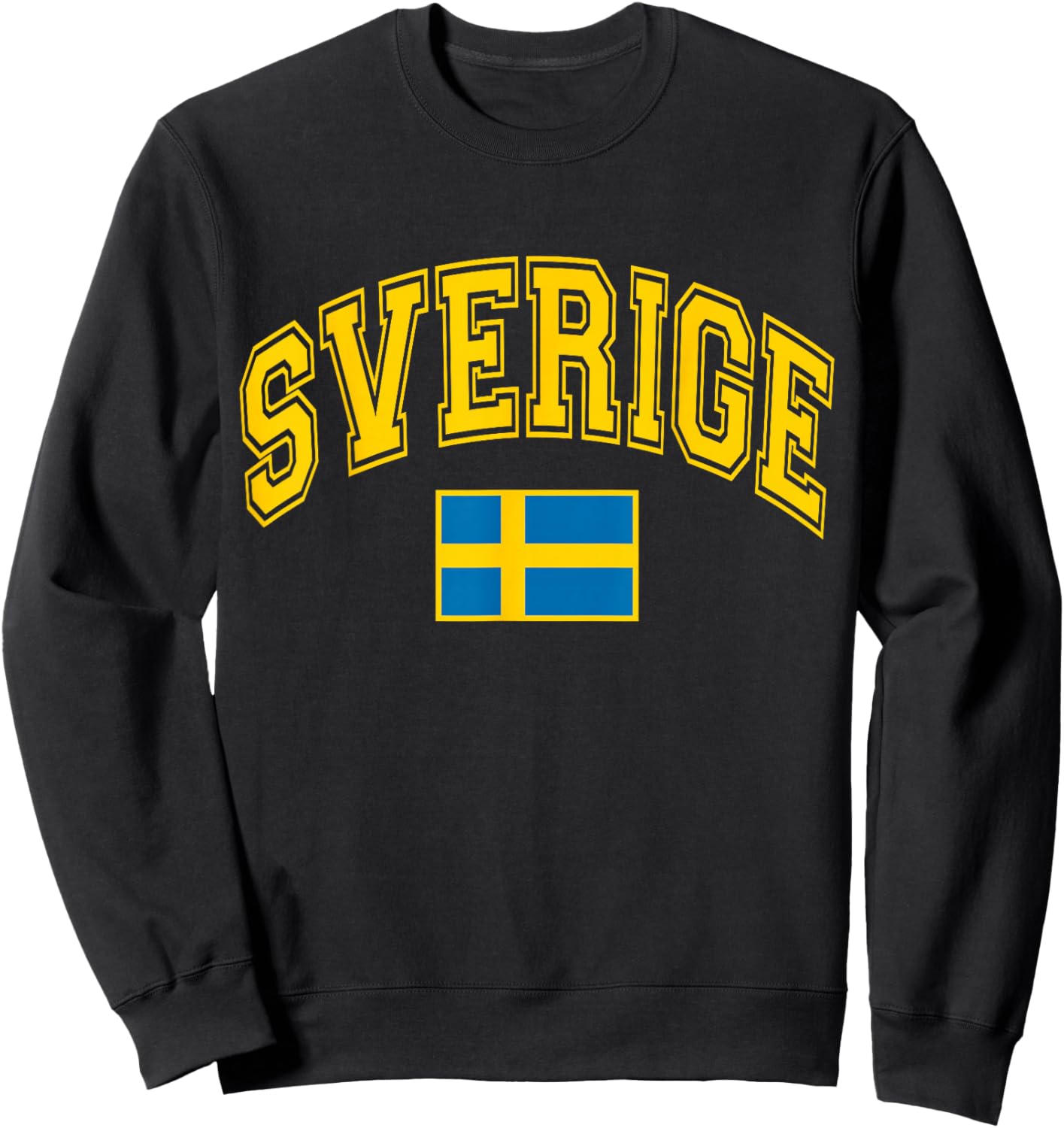 Sweden Sverige Swedish Flag Graphic Sweatshirt - Sweatshirt | Black