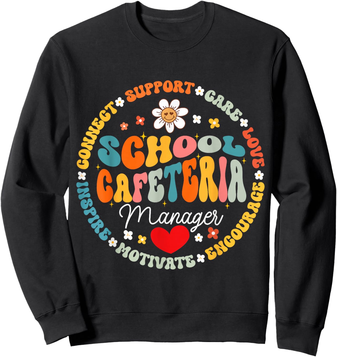 School Cafeteria Manager Food Services Crew Helper Squad Sweatshirt - Sweatshirt | Black