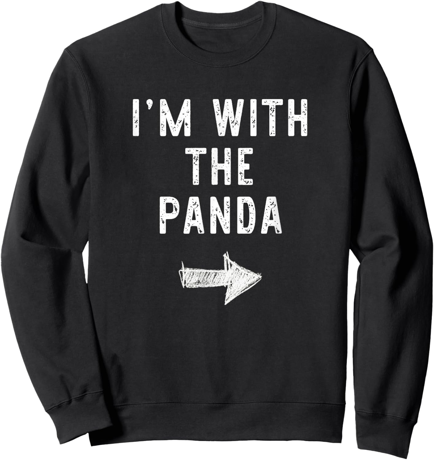 I’m With The Panda Funny Halloween Couple Costume Sweatshirt - Sweatshirt | Black
