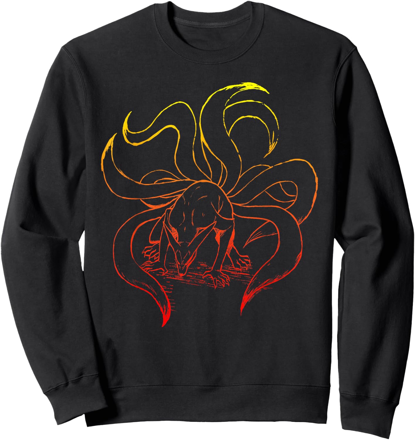 Naruto Shippuden Nine Tails Gradient Outline Sweatshirt - Sweatshirt | Black