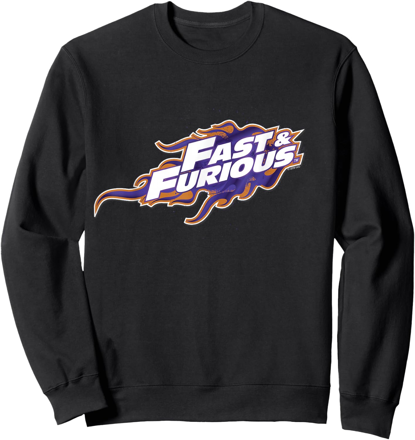 Fast & Furious Purple and Orange Flames Logo Sweatshirt - Sweatshirt | Black