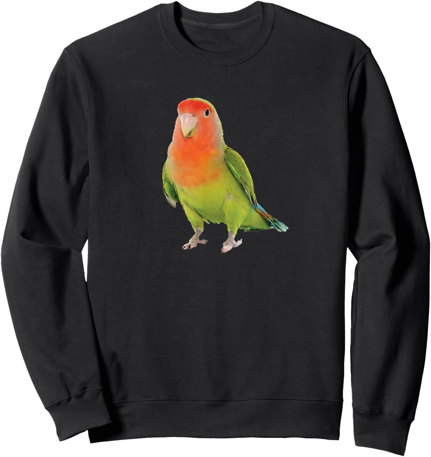 Peach Faced Lovebird Parakeet Face Sweatshirt - Sweatshirt | Black