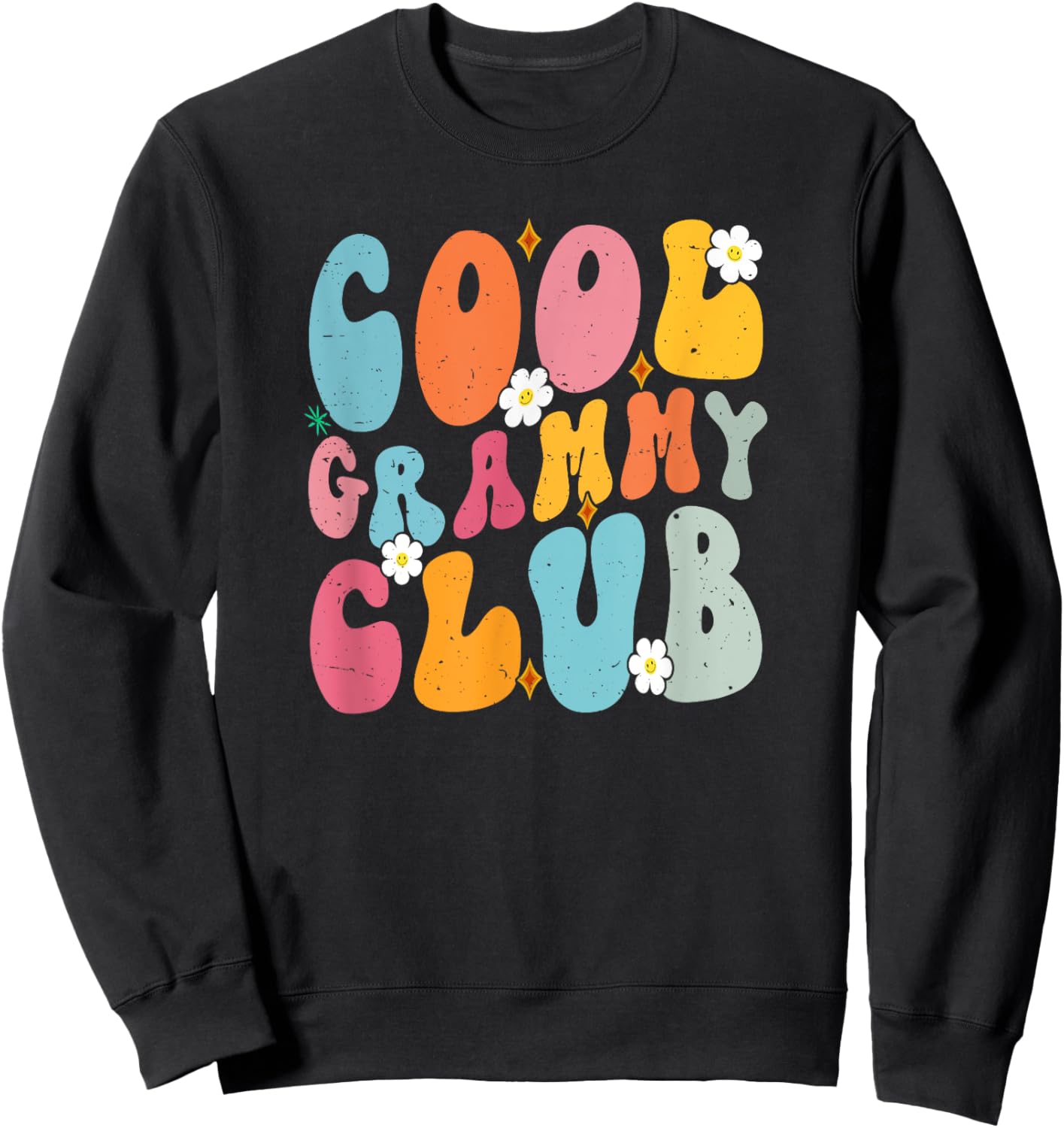 Cool Grammy Club Mother's Day Groovy Retro Best Mom Ever Sweatshirt - Sweatshirt | Black