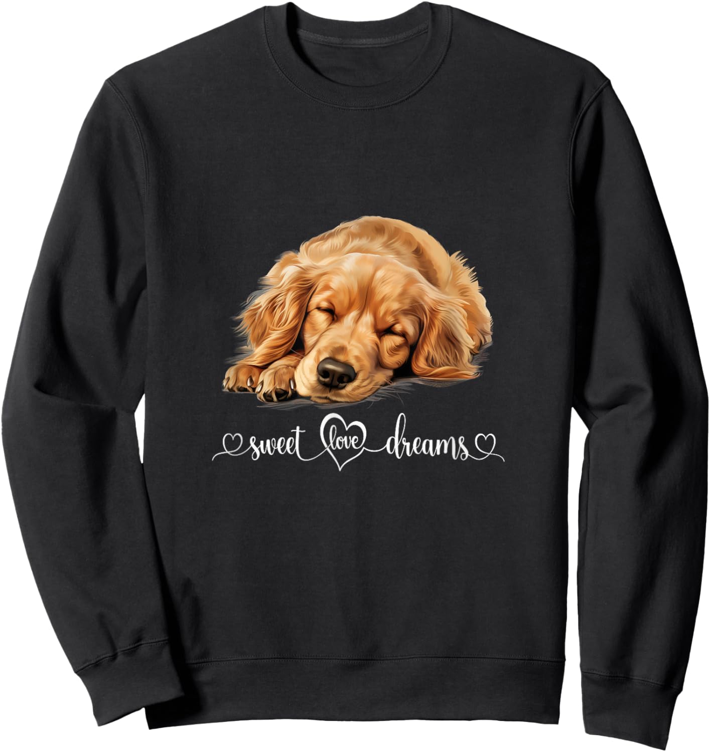 Cute Dog Graphic Dog Lover Golden Retriever Puppy Dog Sweatshirt - Sweatshirt | Black