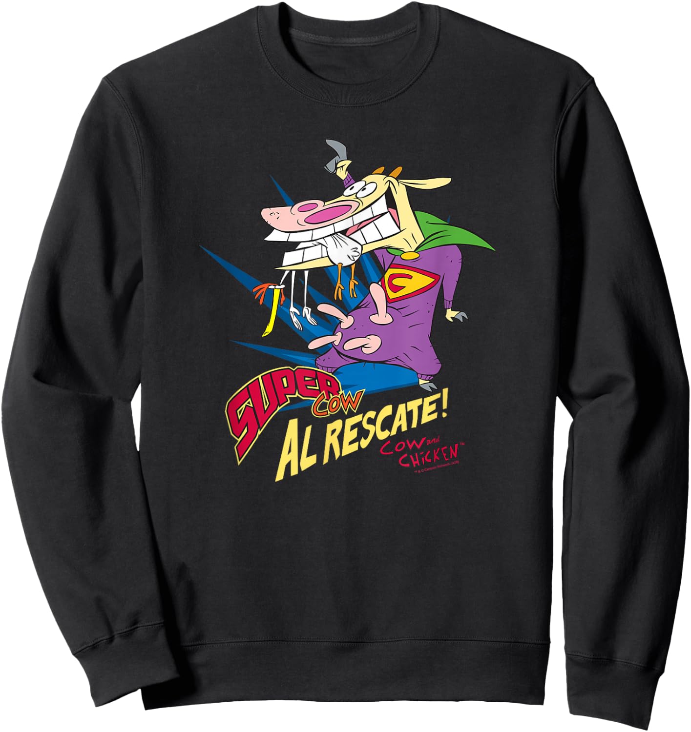 Cow and Chicken Super Cow Sweatshirt - Sweatshirt | Black
