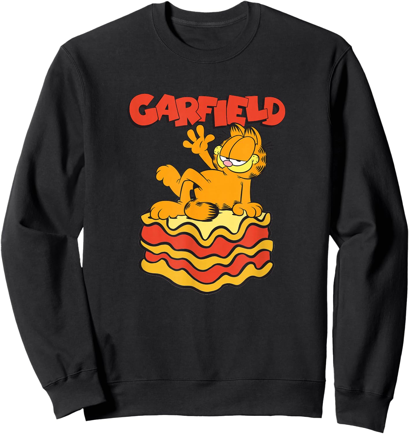 Garfield Lasagna Slice Garfield Pose Sweatshirt - Sweatshirt | Black