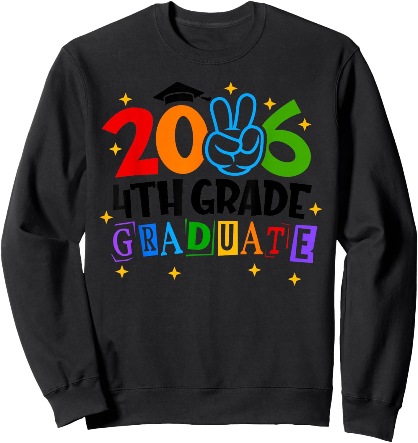 4th Fourth Grade Graduate 2026 Graduation Class of 2026 Kids Sweatshirt - Sweatshirt | Black