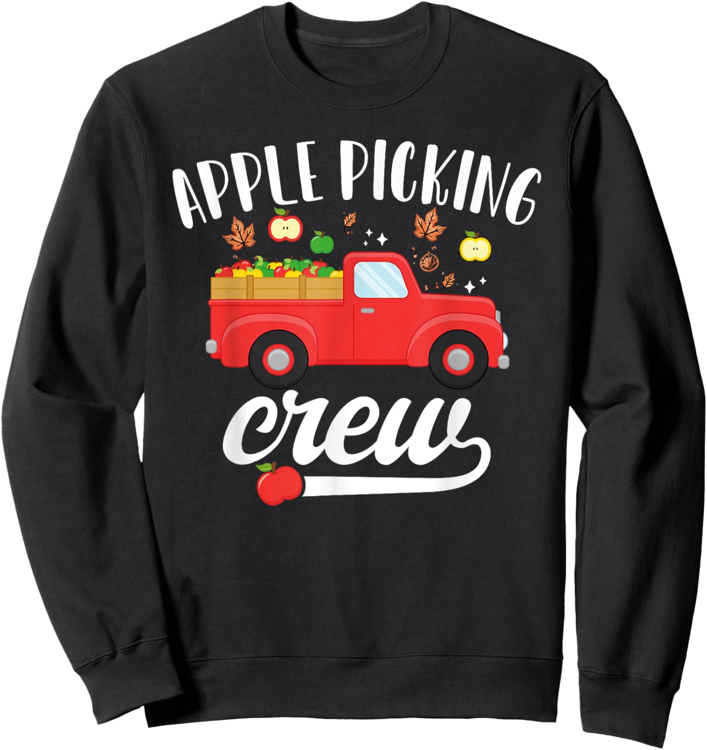 Apple Picking Crew Apple Picking Squad Cute Harvest Season Sweatshirt - Sweatshirt | Black