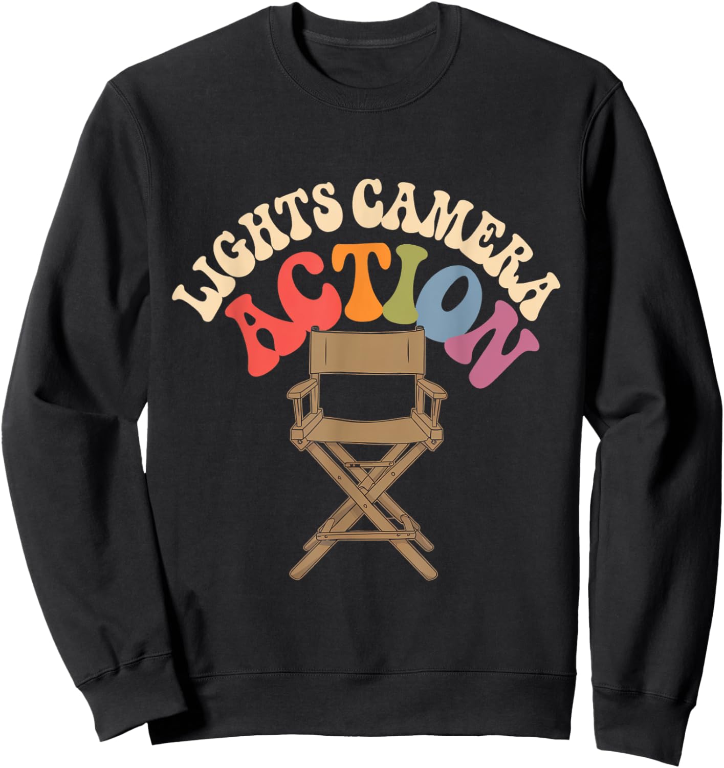 Director Film Crew Lights Camera Action Video Producer Quote Sweatshirt - Sweatshirt | Black