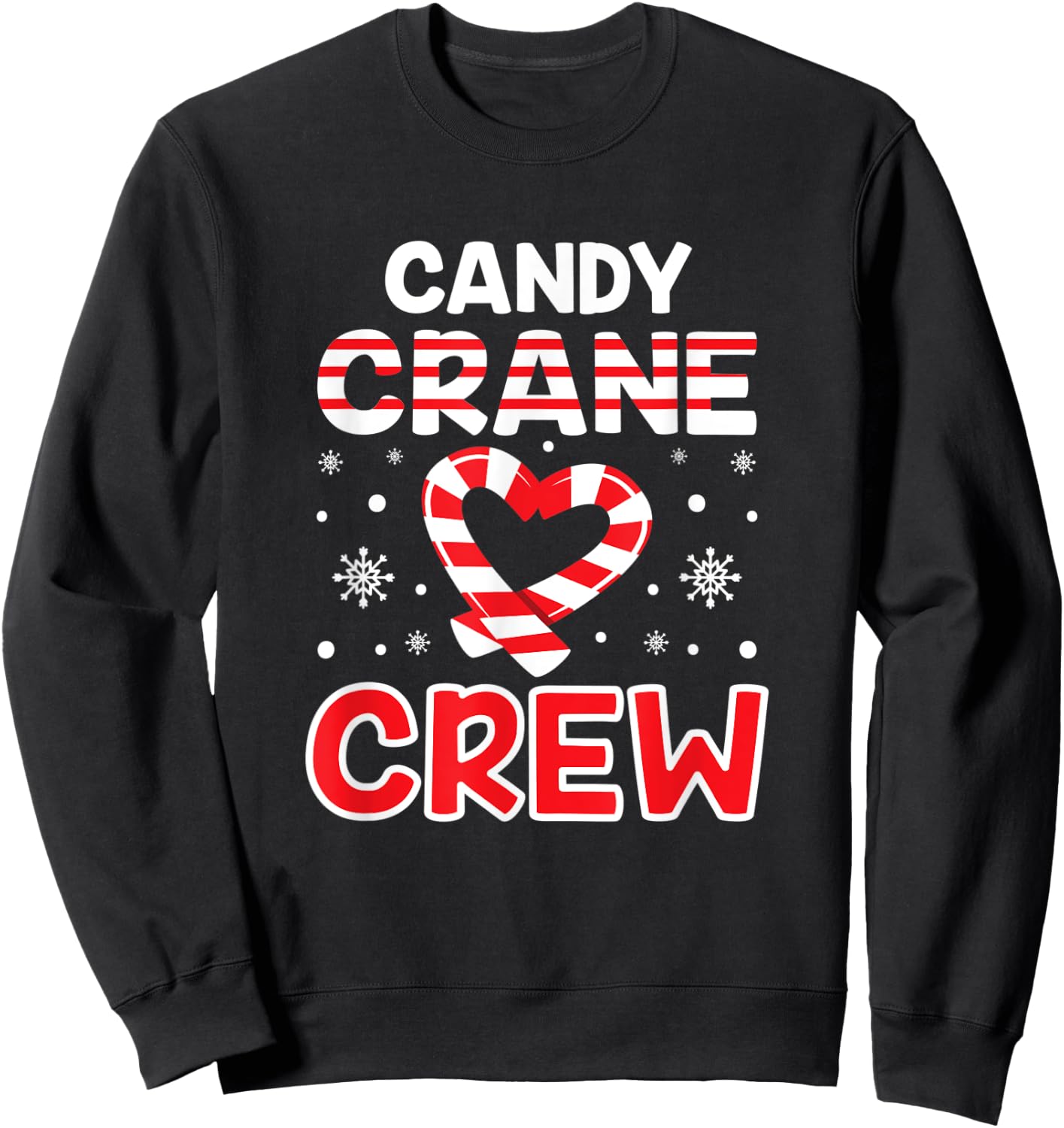 Candy Cane Crew Christmas Sweets Family Matching Costume Sweatshirt - Sweatshirt | Black